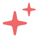 Two red starfish on a white background, creating a vivid contrast between the two colors